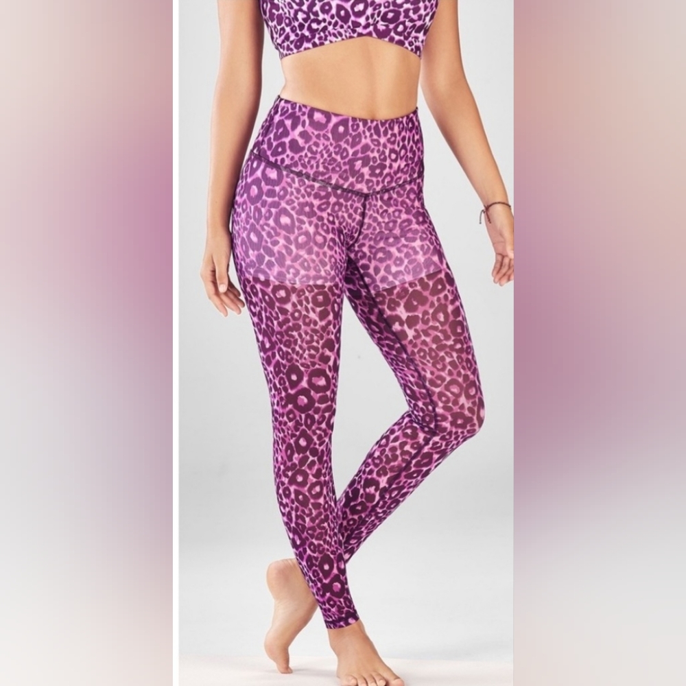 Fabletics High Waisted PureLux Mesh Animal Print Leggings